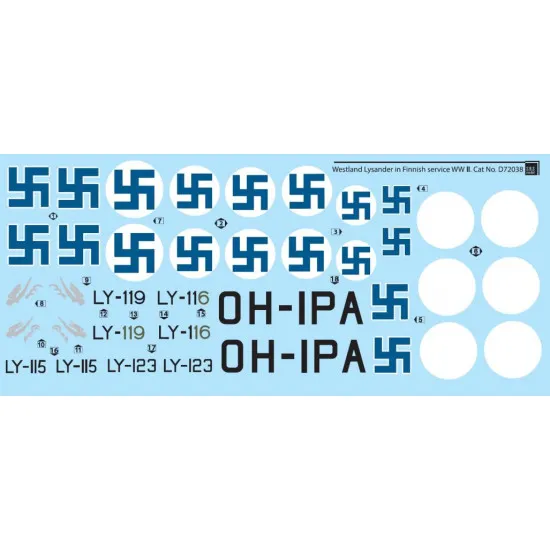 Sbs D72038 1/72 Decal For Westland Lysander In Finnish Service Ww Ii