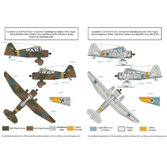 Sbs D72038 1/72 Decal For Westland Lysander In Finnish Service Ww Ii