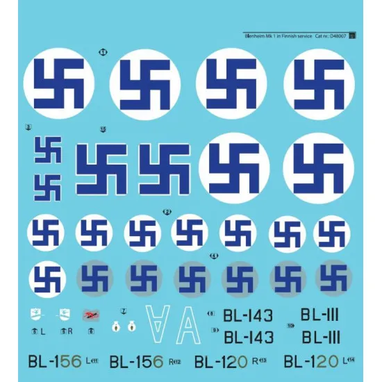 Sbs D48007 1/48 Decal For Bristol Blenheim Mk I Ii In Finnish Service Ww Ii