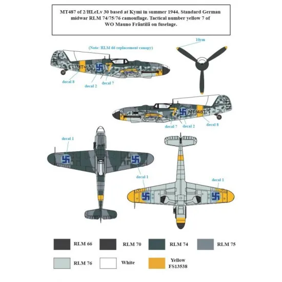 Sbs D48013 1/48 Decal For Messerschmitt Bf-109g-6 In Finnish Service