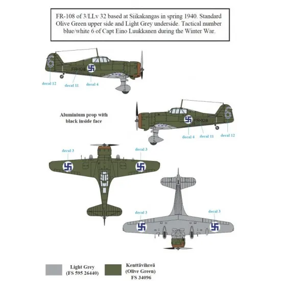 Sbs D48016 1/48 Decal For Fokker Dxxi Mercury Engine In Finnish Service