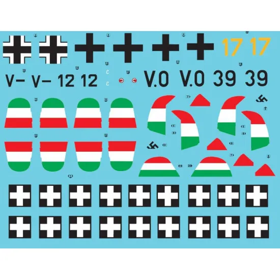 Sbs D48024 1/48 Decal For Messerschmitt Bf-109f In Hungarian Service Vol I