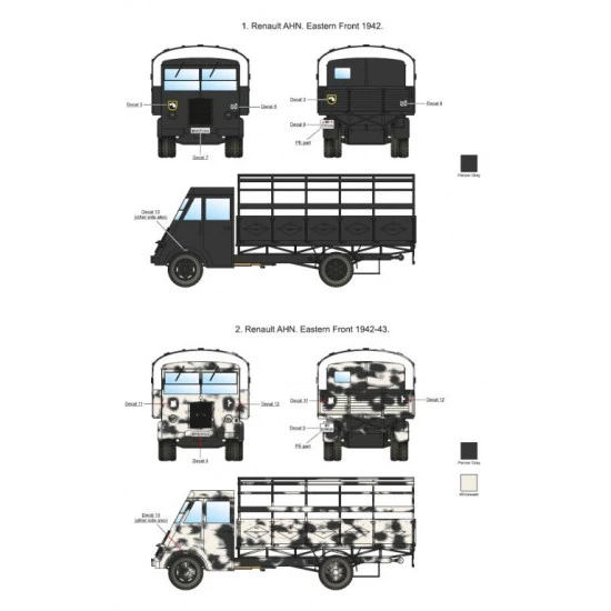 Sbs D35002 1/35 Decal For Renault Ahn In German Military Service Wwii