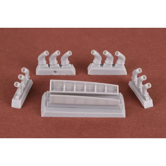 Sbs Buc-24016 1/24 Spitfire/Seafire Exhaust Round Stacks With Shroud