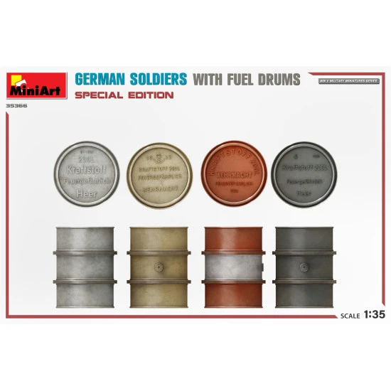 Miniart 35366 1/35 German Soldiers With Fuel Drums Special Edition Figures Kit Miniart 35366 1/35 German Soldiers With Fuel Drums Special Edition Figures Kit