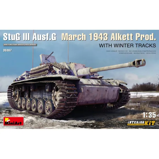 Miniart 35367 - 1/35 - Stug Iii Ausf G March 1943 Alkett Prod With Winter Tracks