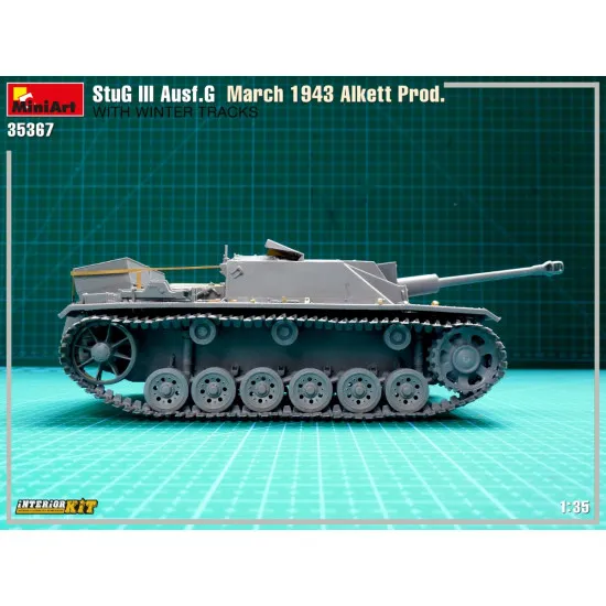 Miniart 35367 - 1/35 - Stug Iii Ausf G March 1943 Alkett Prod With Winter Tracks