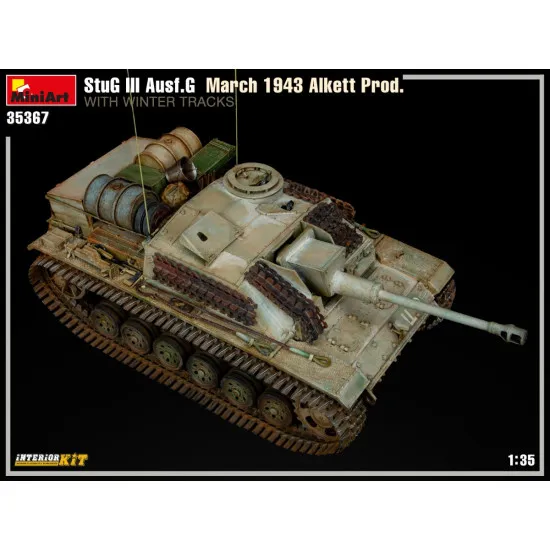 Miniart 35367 - 1/35 - Stug Iii Ausf G March 1943 Alkett Prod With Winter Tracks