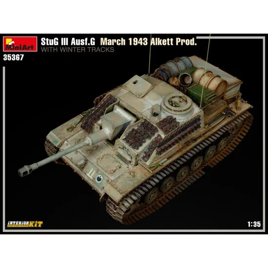 Miniart 35367 - 1/35 - Stug Iii Ausf G March 1943 Alkett Prod With Winter Tracks