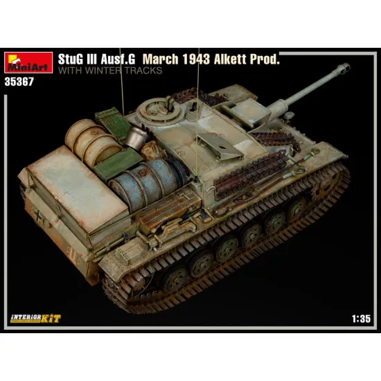 Miniart 35367 - 1/35 - Stug Iii Ausf G March 1943 Alkett Prod With Winter Tracks