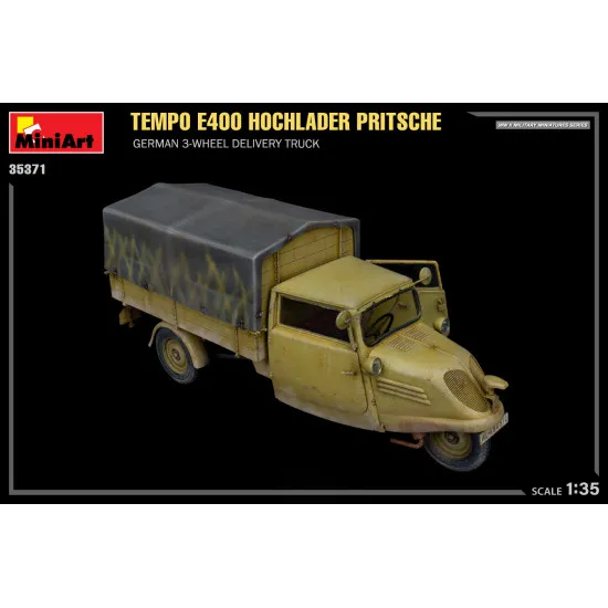 Miniart 35371 - 1/35 - Tempo E400 Hochlader Pritsche German 3 Wheel Delivery Truck