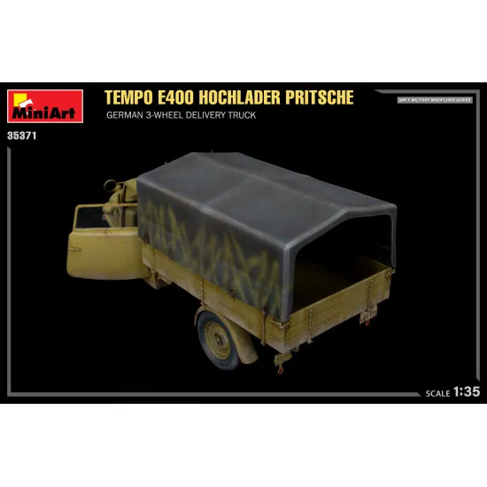 Miniart 35371 - 1/35 - Tempo E400 Hochlader Pritsche German 3 Wheel Delivery Truck