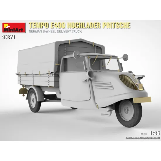 Miniart 35371 - 1/35 - Tempo E400 Hochlader Pritsche German 3 Wheel Delivery Truck