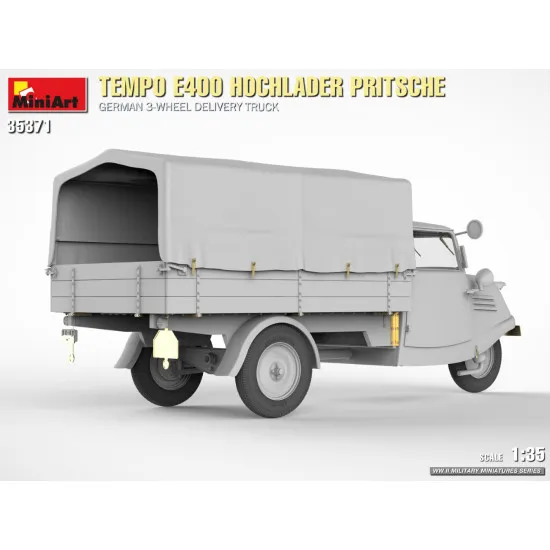 Miniart 35371 - 1/35 - Tempo E400 Hochlader Pritsche German 3 Wheel Delivery Truck