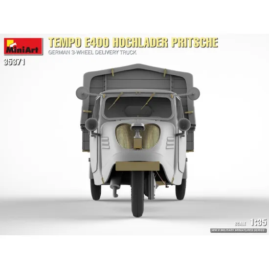 Miniart 35371 - 1/35 - Tempo E400 Hochlader Pritsche German 3 Wheel Delivery Truck