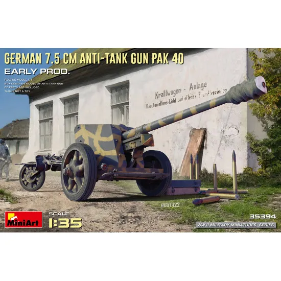 Miniart 35394 - 1/35 - German 7 5cm Anti Tank Gun Pak 40 Early Prod Armor Kit