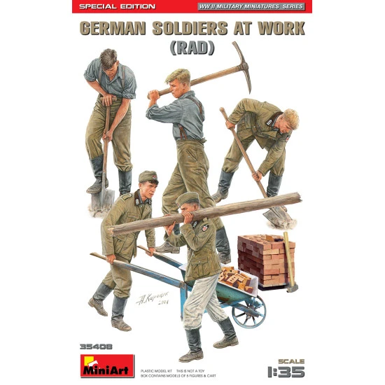 Miniart 35408 - 1/35 - German Soldiers At Work Rad Special Edition Figures Kit