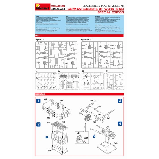 Miniart 35408 - 1/35 - German Soldiers At Work Rad Special Edition Figures Kit