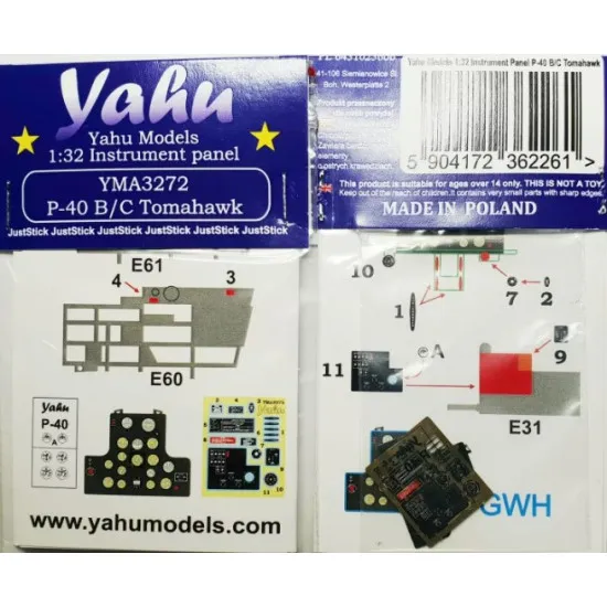 Yahu Model Yma3272 1/32 P-40 B/C Tomahawk Accessories For Aircraft