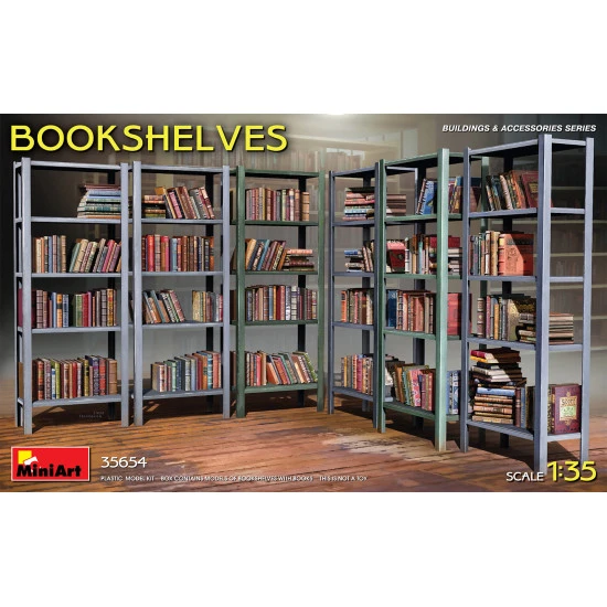 Miniart 35654 - 1/35 - Bookshelves Accessories For Diorama Plastic Model Kit Miniart 35654 - 1/35 - Bookshelves Accessories For Diorama Plastic Model Kit