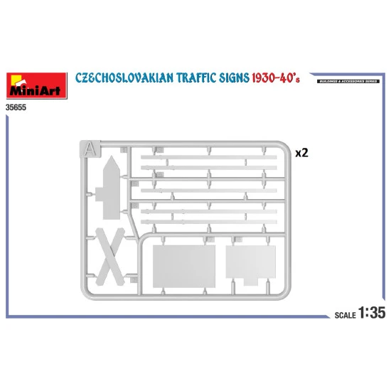 Miniart 35655 - 1/35 - Czechoslovakian Traffic Signs 1930 40 S Diorama Model Kit