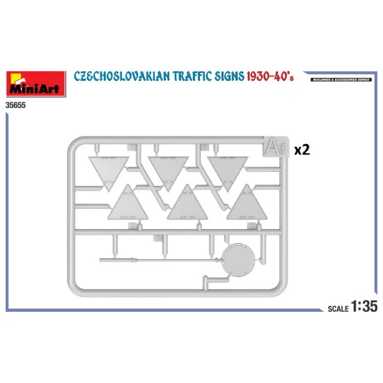 Miniart 35655 - 1/35 - Czechoslovakian Traffic Signs 1930 40 S Diorama Model Kit