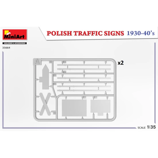 Miniart 35664 - 1/35 - Polish Traffic Signs 1930 40s Plastic Model Accessories
