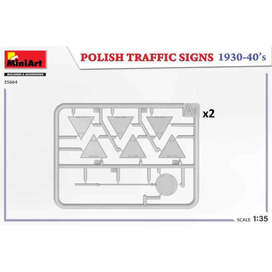 Miniart 35664 - 1/35 - Polish Traffic Signs 1930 40s Plastic Model Accessories