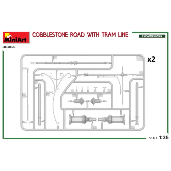 Miniart 36065 - 1/35 - Cobblestone Road With Tram Line Dioramas Series