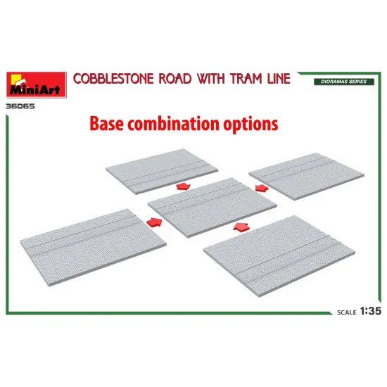 Miniart 36065 - 1/35 - Cobblestone Road With Tram Line Dioramas Series