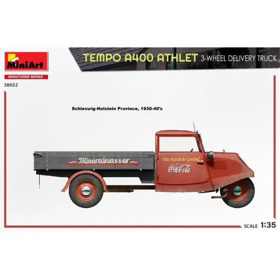 Miniart 38032 - 1/35 - Tempo A400 Athlet 3 Wheel Delivery Truck Vehicle Kit