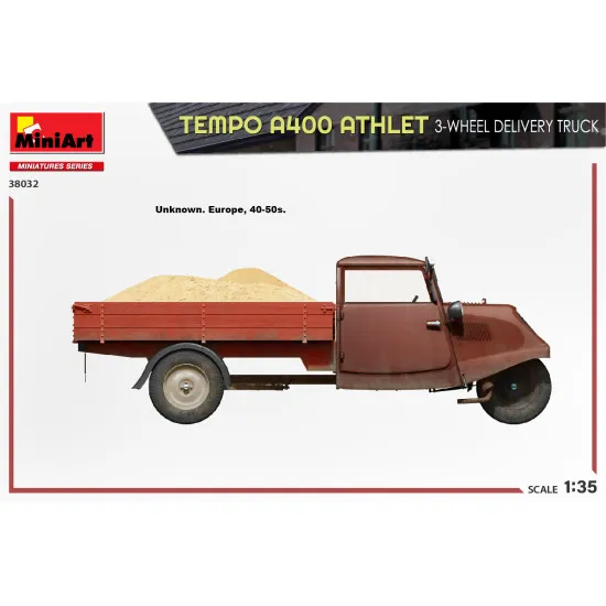 Miniart 38032 - 1/35 - Tempo A400 Athlet 3 Wheel Delivery Truck Vehicle Kit