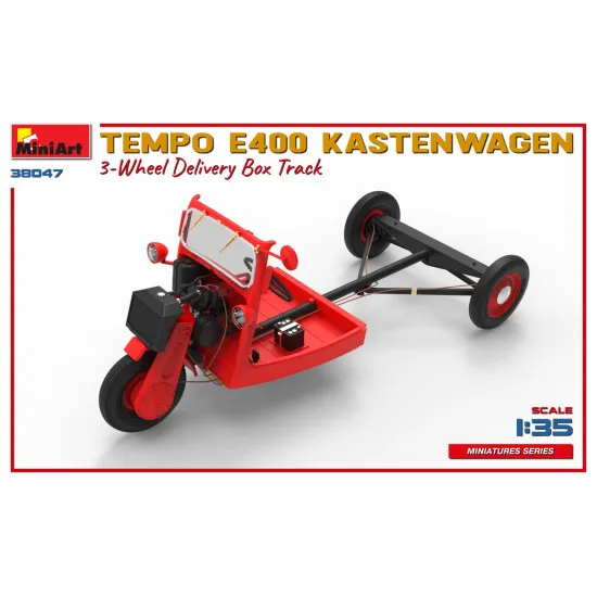 Miniart 38047 - 1/35 - Tempo E400 Kastenwagen 3 Wheel Delivery Box Track Model