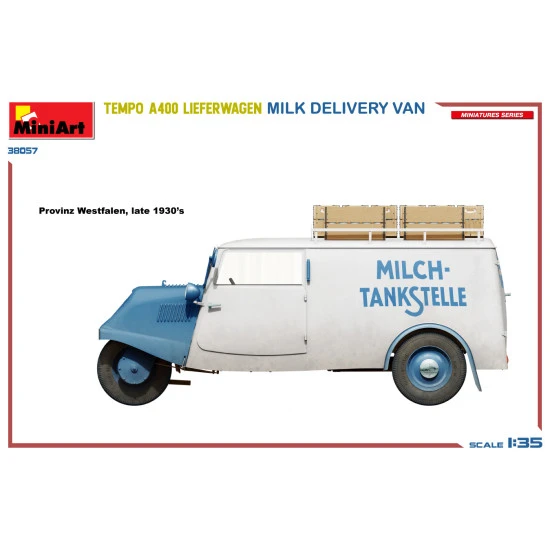 Miniart 38057 - 1/35 - Tempo A400 Lieferwagen Milk Delivery Van Vehicle Kit