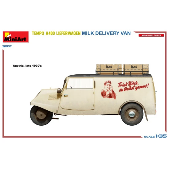 Miniart 38057 - 1/35 - Tempo A400 Lieferwagen Milk Delivery Van Vehicle Kit