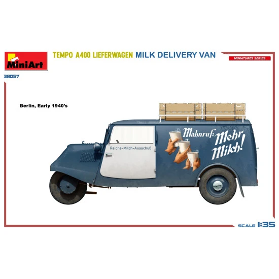 Miniart 38057 - 1/35 - Tempo A400 Lieferwagen Milk Delivery Van Vehicle Kit