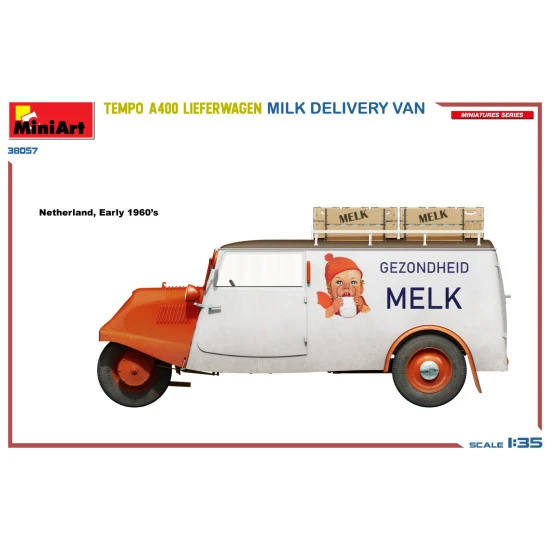 Miniart 38057 - 1/35 - Tempo A400 Lieferwagen Milk Delivery Van Vehicle Kit