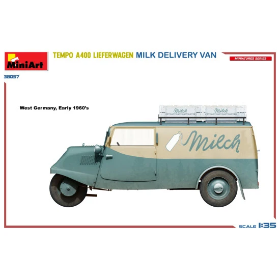 Miniart 38057 - 1/35 - Tempo A400 Lieferwagen Milk Delivery Van Vehicle Kit