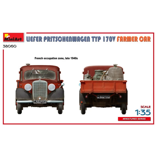 Miniart 38060 - 1/35 - Liefer Pritschenwagen Typ 170v Farmer Car Model Kit