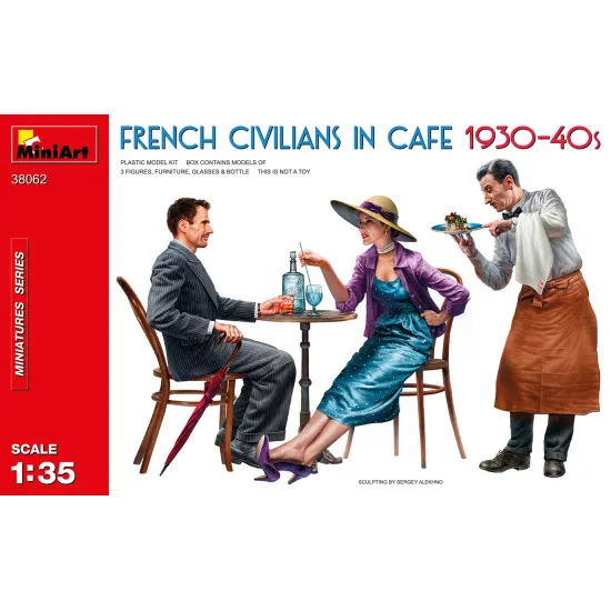 Miniart 38062 - 1/35 - French Civilians In Cafe 1930 40s Figures Model Kit