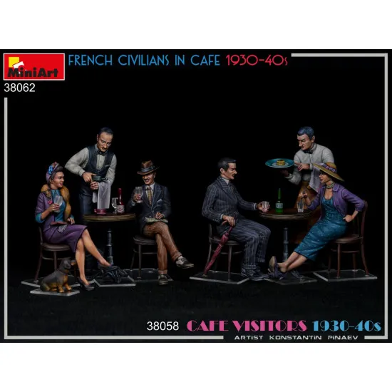 Miniart 38062 - 1/35 - French Civilians In Cafe 1930 40s Figures Model Kit