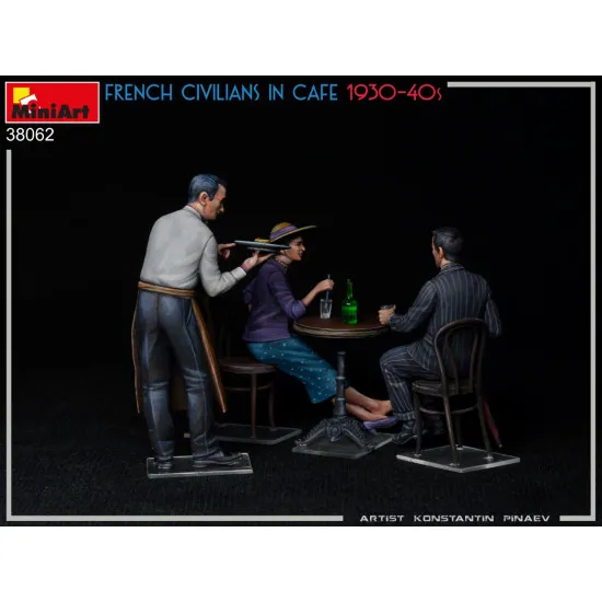Miniart 38062 - 1/35 - French Civilians In Cafe 1930 40s Figures Model Kit