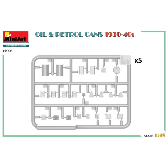Miniart 49006 - 1/48 - Oil Petrol Cans 1930 40s Plastic Model