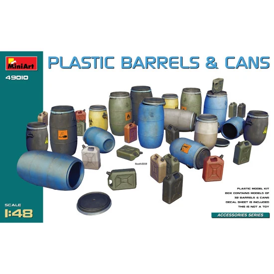Miniart 49010 - 1/48 - Plastic Barrels Cans Plastic Model Accessories