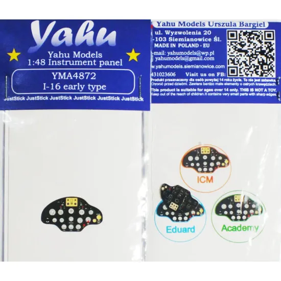 Yahu Model Yma4872 1/48 I-16 Early For Icm / Eduard Accessories Aircraft