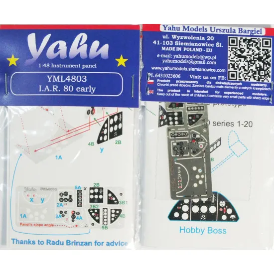 Yahu Model Yml4803 1/48 I A R 80 Early For Hobby Boss Accessories Aircraft