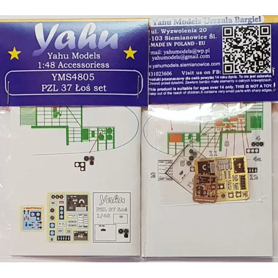 Yahu Model Yms4805 1/48 Pzl 37 Los Set For Mirage Accessories For Aircraft