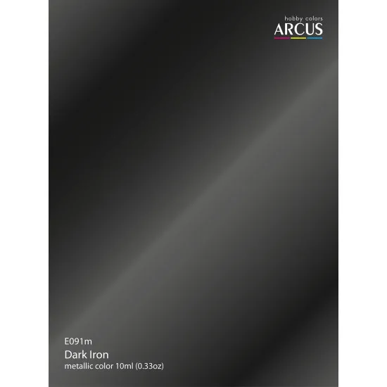 Arcus 091 Enamel Paint Metallic Color Dark Iron Saturated Color 10ml