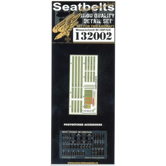 Hgw 132002 1/32 Textile Seat Belts For Messerschmitt Bf 109f/G/K Hasegawa Revell