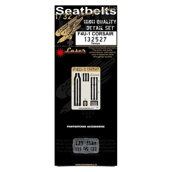 Hgw 132527 1/32 Seatbelts For F4u-1 Corsair Pre-cut Laser For Tamiya